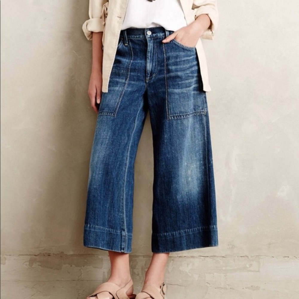 Anthropologie CofH Posie Wide-Leg Crop Jeans